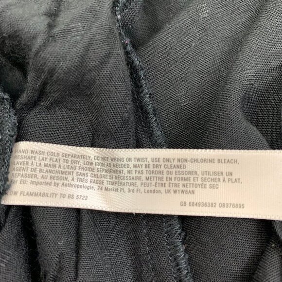 Anthropologie E by Eloise Swiss Dot Capri Pants With Crochet Lace Hem Women's S - Picture 8 of 9